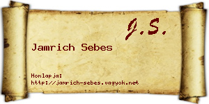 Jamrich Sebes névjegykártya
